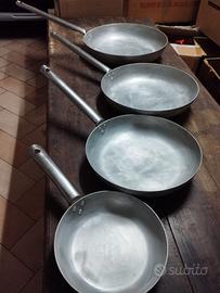 4 padelle in alluminio