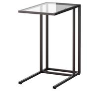 Tavolino per pc metallo nero e vetro 35x55x65