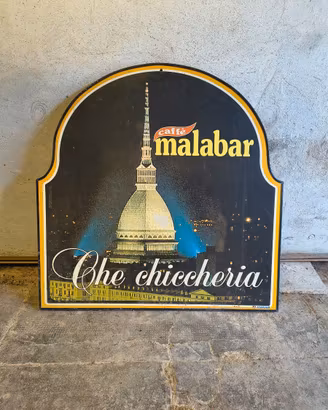 Insegna targa metallo Caffè Malabar Torino