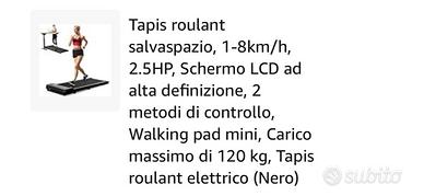 Tapis Roulant Elettrico Salvaspazio - NUOVO