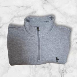Felpa grigia 3/4 zip ralph lauren