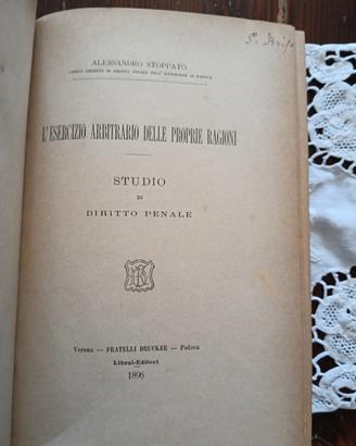 Libro di Diritto Penale - Stoppato 1896