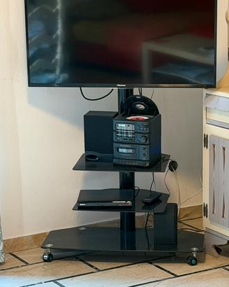 Carrello porta TV vetro 3 ripiani