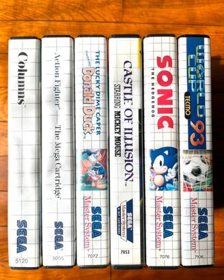 Lotto 6 Giochi Sega Master System PAL Boxed