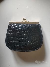 Portamonete in Coccodrillo nero nuovo 