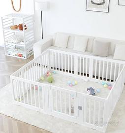 Box bambini recinto modulare bianco 180x150 cm