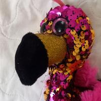 Peluche fenicottero rosa con paillettes