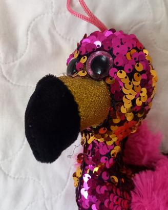 Peluche fenicottero rosa con paillettes