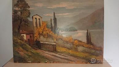 Quadro Agostino Viani - Paesaggio Lacustre