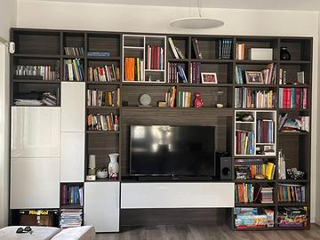 PARETE ATTREZZATA MODERNA DESIGN - 394x260cm