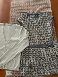 Abito Twin set e cardigan Kangra tg. 10 annu