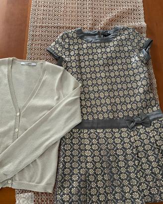 Abito Twin set e cardigan Kangra tg. 10 annu