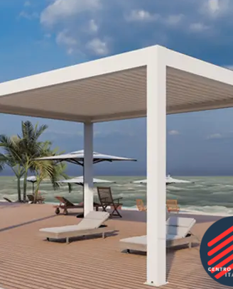 Pergola bioclimatica 3x4 m lamelle bianco led rgb