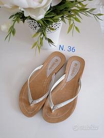 infradito donna bianchi e argento 