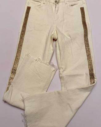 Jeans Bianchi Donna Con Strass