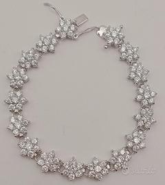 bracciale tennis fiore moissanite argento 925