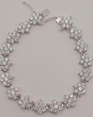 bracciale tennis fiore moissanite argento 925