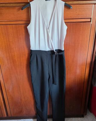 Tuta elegante bianco nero Nula Lie