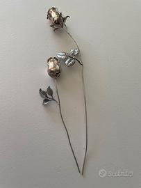 Coppia di Rose in Argento 925