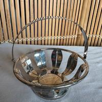 Cestino per il pane vintage anni 50 Silverplated