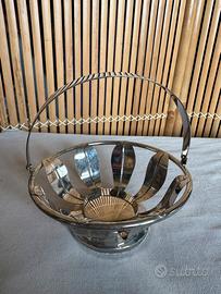 Cestino per il pane vintage anni 50 Silverplated