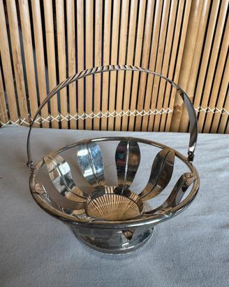 Cestino per il pane vintage anni 50 Silverplated