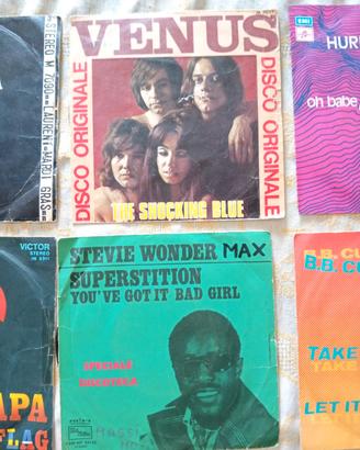 12 vinili 45 giri musica US e UK anni '70