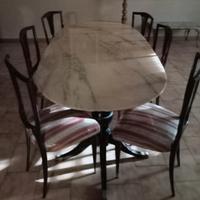 Tavolo in pietra e sei sedie Vintage solo ritiro!