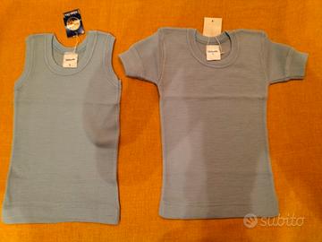 Maglia+canottiera intima neonato caldo cotone 