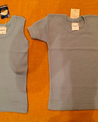 Maglia+canottiera intima neonato caldo cotone 