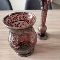 Set di due vasi in vetro vintage