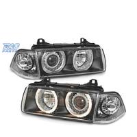 FARI BMW E36 90-99 ANGEL EYES FONDO NERO H7