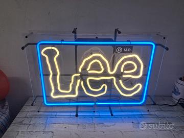 insegna luminosa al neon lee jeans anni  70 -80