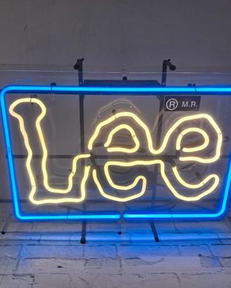 insegna luminosa al neon lee jeans anni  70 -80