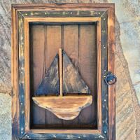 Armadietto portachiavi in legno in stile marinares
