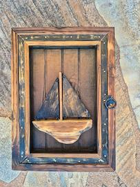 Armadietto portachiavi in legno in stile marinares