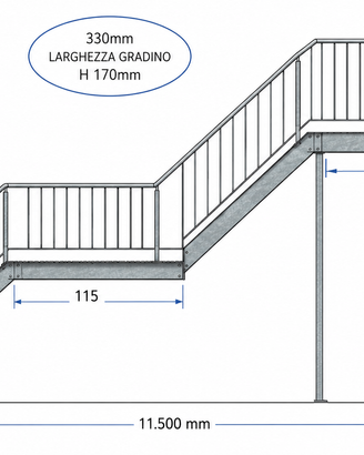 SCALA in acciaio industriale