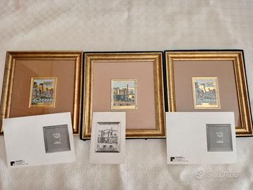 3 Serigrafie su foglia ORO di Orfeo Tamburi
