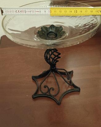 Alzatina Centrotavola Vintage in Ferro Battuto e V