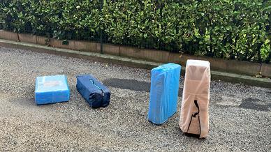 Lettino campeggio e materassino hauck (x2)