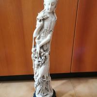 Statua cinese in resina di avoriolina