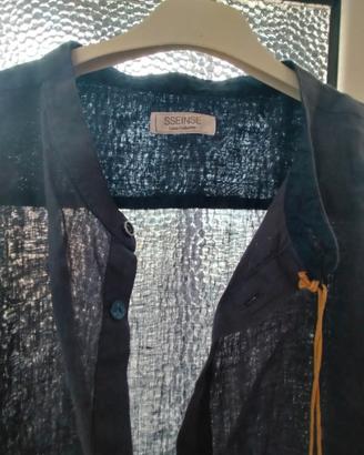camicia di lino sseinse, con cartellino