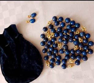 Lapislazulli. SET-collana 130 cm,+2 orecchini 