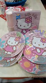  kit di piatti di hello kitty  in rosa 
