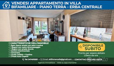 appartamento in villa bifamiliare con giardino 