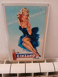 Cartello in Metallo Vintage style Cinzanino