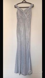 Vestito lungo elegante argento