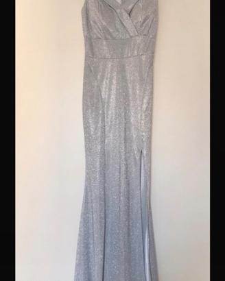 Vestito lungo elegante argento
