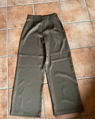 Pantalone in raso marrone