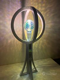 Lampada Led Legno Artigianale Atomo Design Arredo